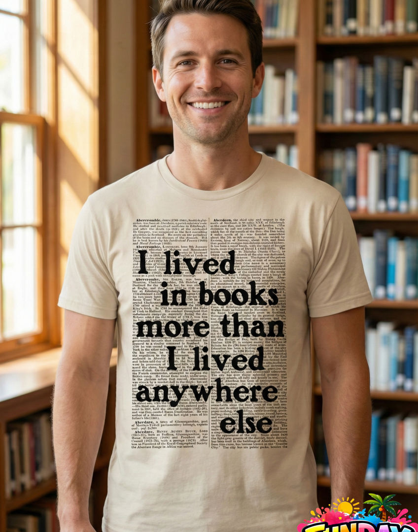 Book reading mid age man - tshirt design for buy online by funday.lk (3)
