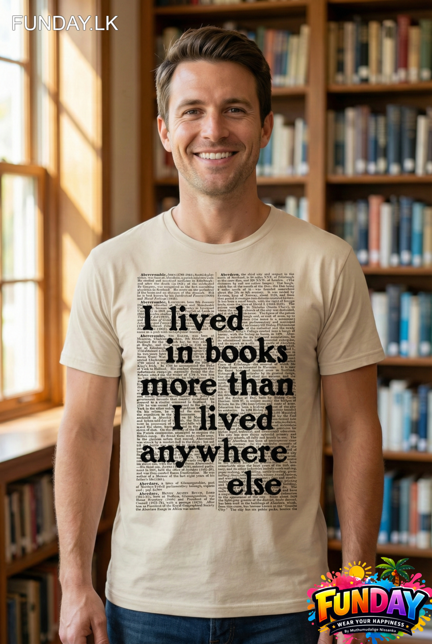 Book reading mid age man - tshirt design for buy online by funday.lk (3)