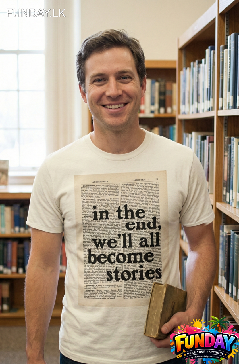 Book reading mid age man - tshirt design for buy online by funday.lk (4)