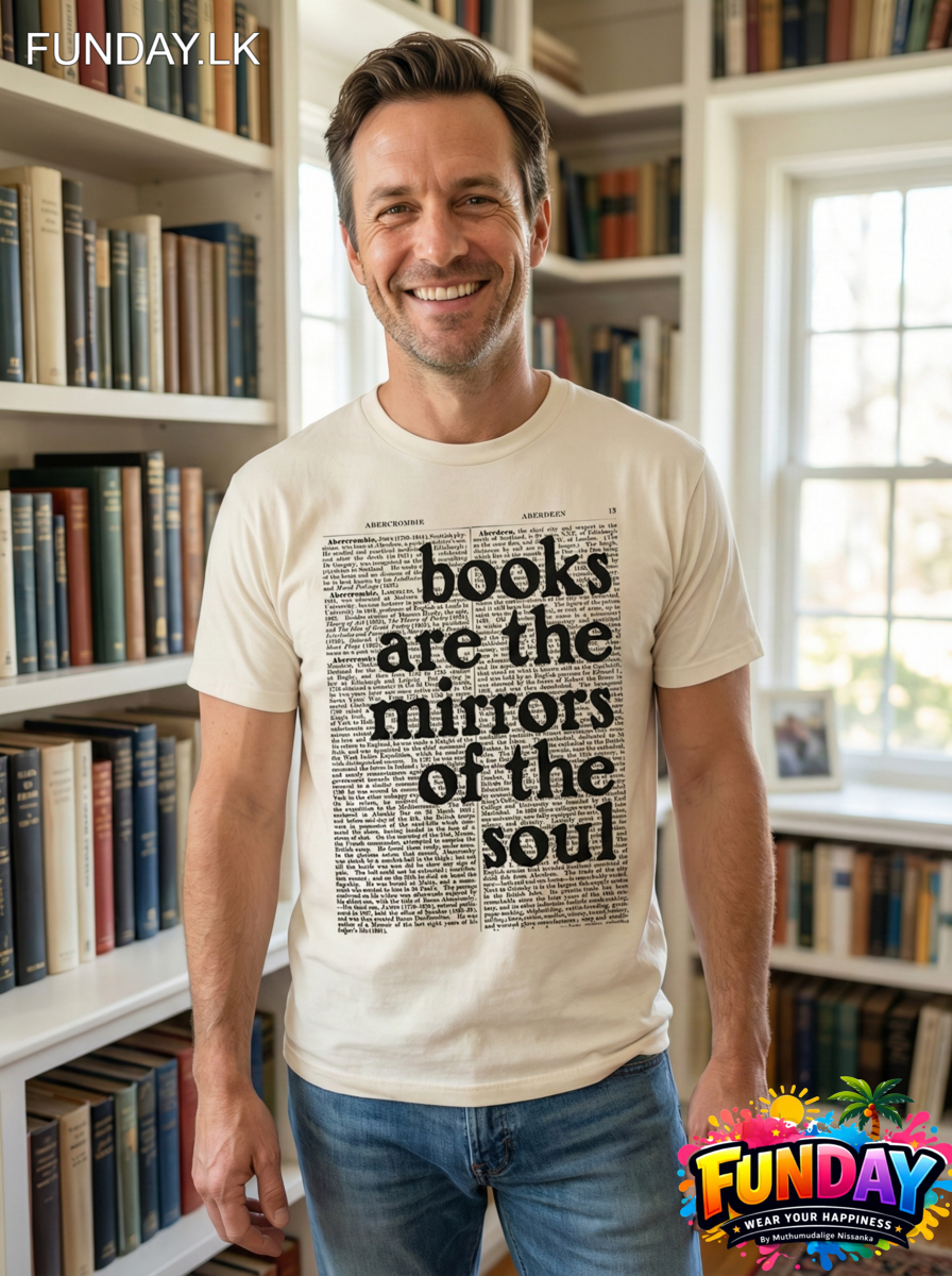 Book reading mid age man - tshirt design for buy online by funday.lk (5)